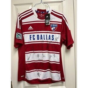 NWT 2012/13 Team Signed FC Dallas Home Jersey  L Adidas Brek Shea